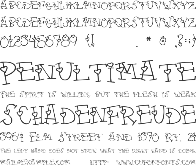 4 my lover font preview