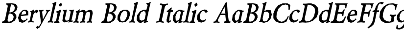 Berylium Bold Italic font