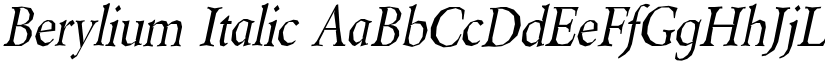 Berylium Italic font