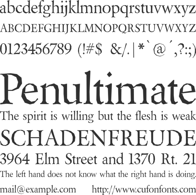 Berylium font preview