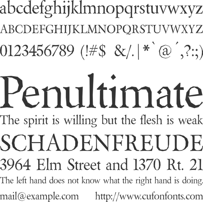 Berylium font preview