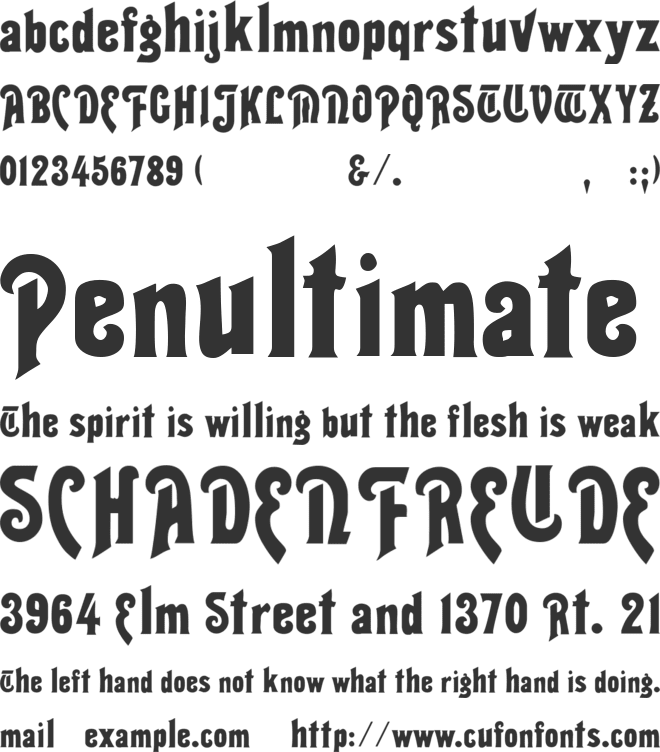 Thalia font preview