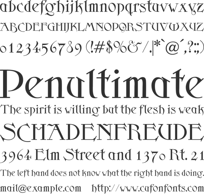 Scythe font preview