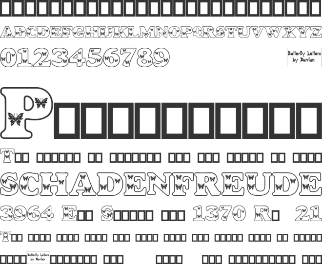 Butterfly Letters font preview