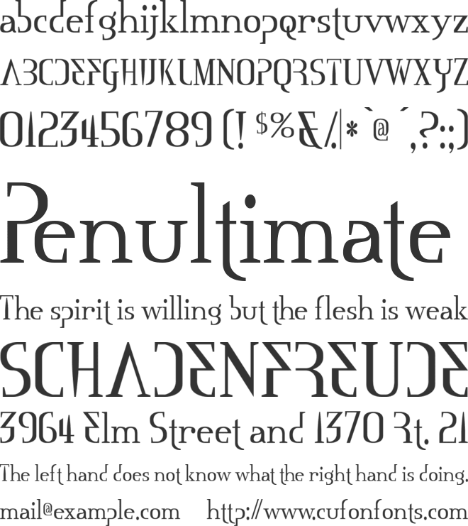 Mississauga font preview