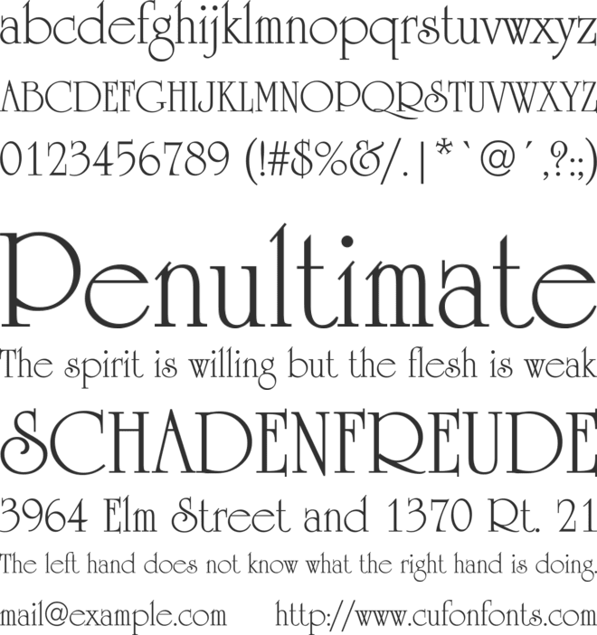 Occidental font preview