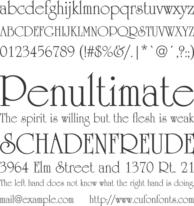 Occidental font preview