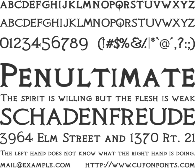 Knights Quest font preview