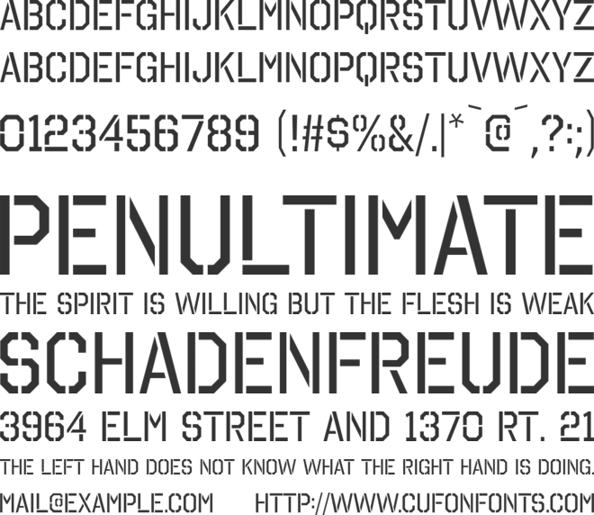 Octin Stencil Free font preview