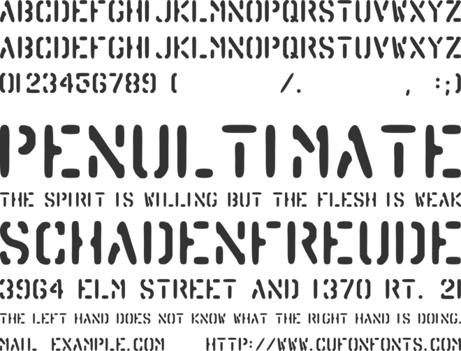 Barrel font preview