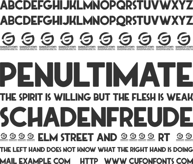 Guaraldo Personal Use font preview