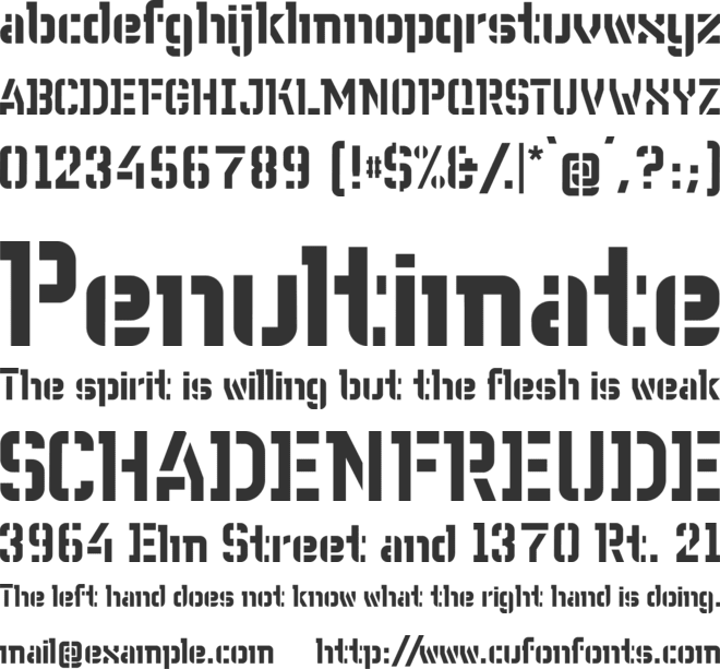 WC Wunderbach Bta font preview