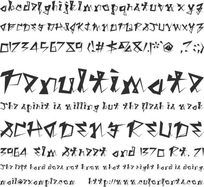 Switchblade font preview