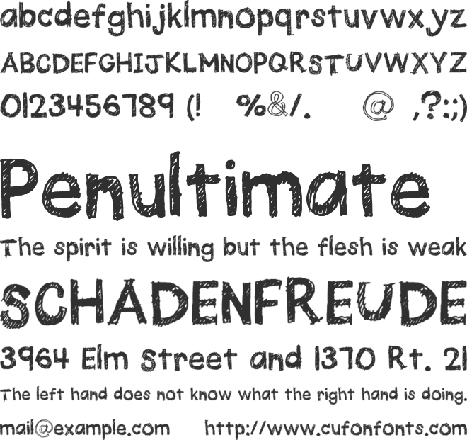 Quick Pencil font preview