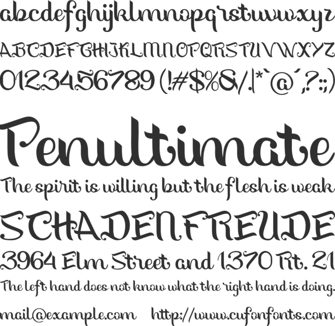 The Sweetheart font preview