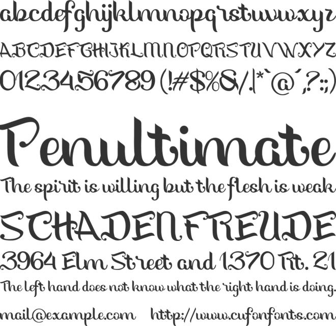 The Sweetheart font preview