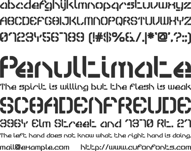 Sylar Stencil font preview