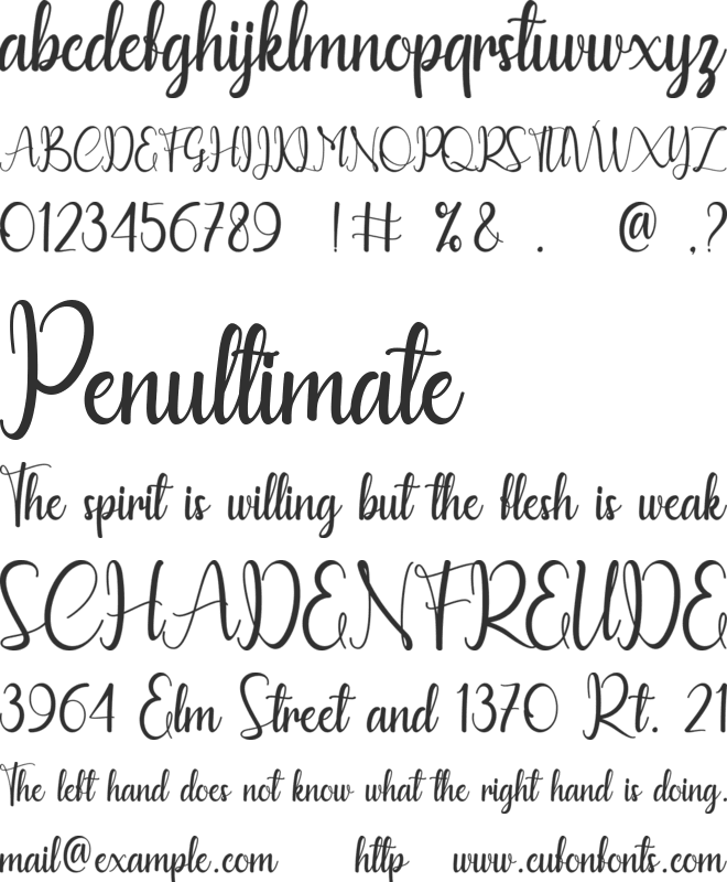 Calyana Personal use Only font preview