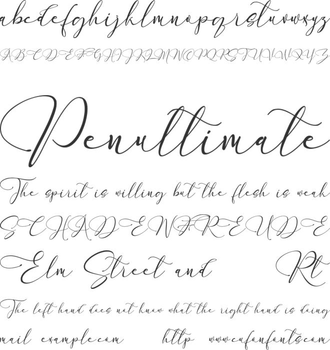 England Reality font preview