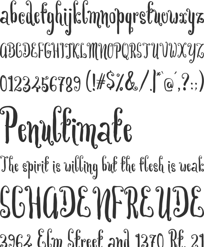 Chrysantin font preview