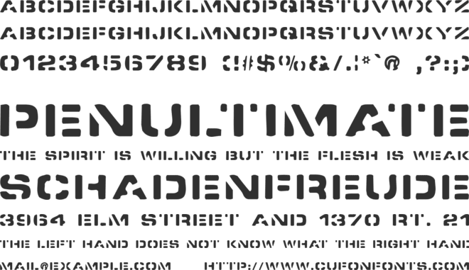 Spacedock Stencil font preview