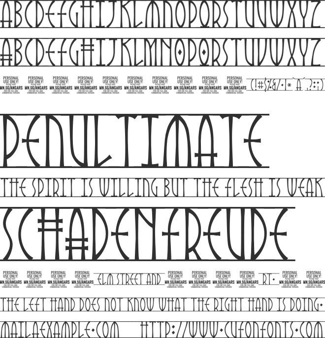 Angars Runes PERSONAL USE ONLY font preview