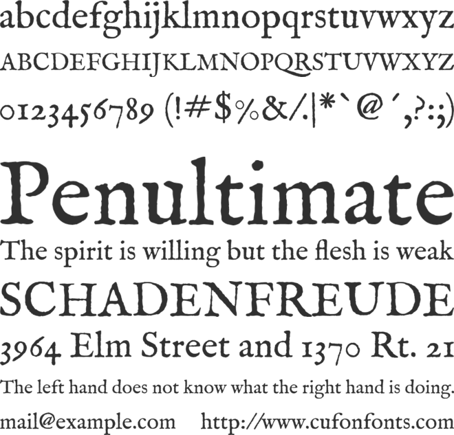 IM FELL English PRO font preview