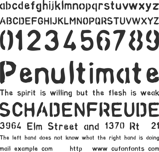 Analog font preview