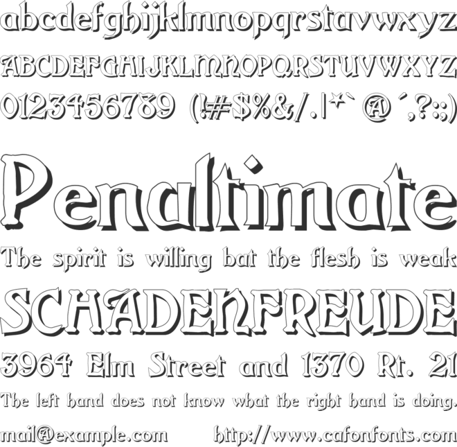 Grange Shadow font preview