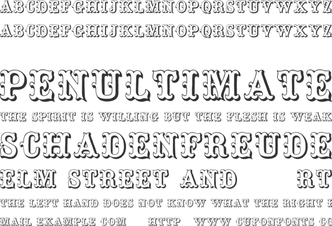 Toskanische Egyptienne Initialen font preview