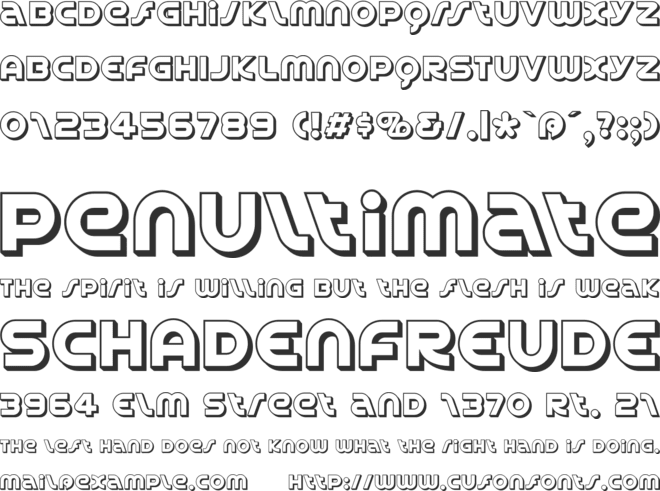 Spin Cycle 3D OT font preview