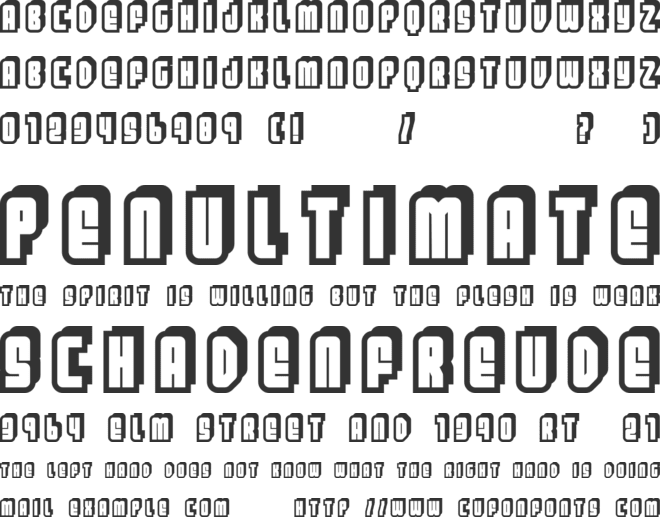 Letters font preview