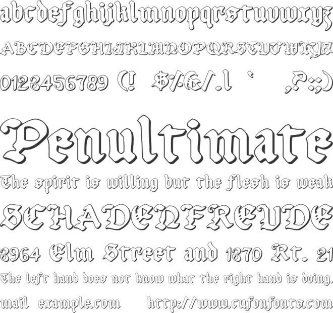 Uberhölme Outline font preview