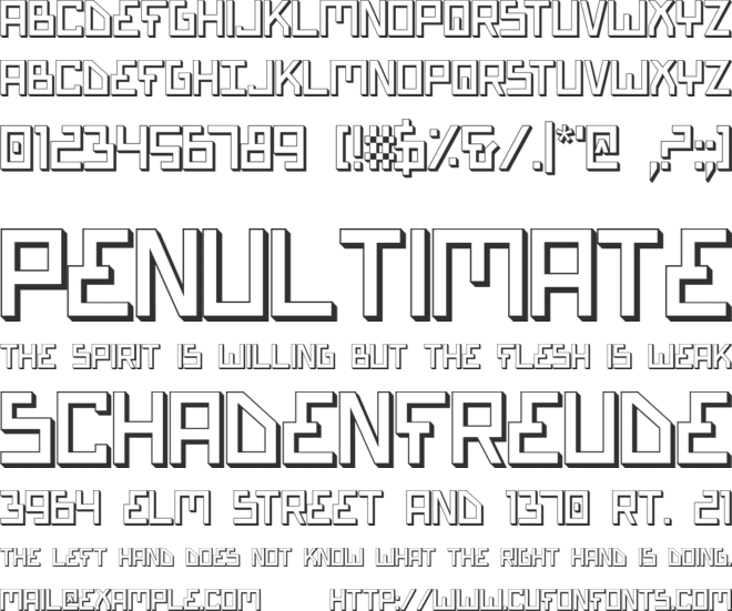 Bionic Type Shadow font preview
