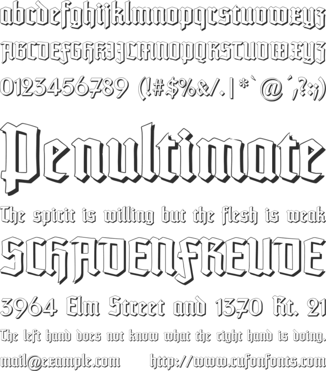 TypographerTextur Schatten font preview