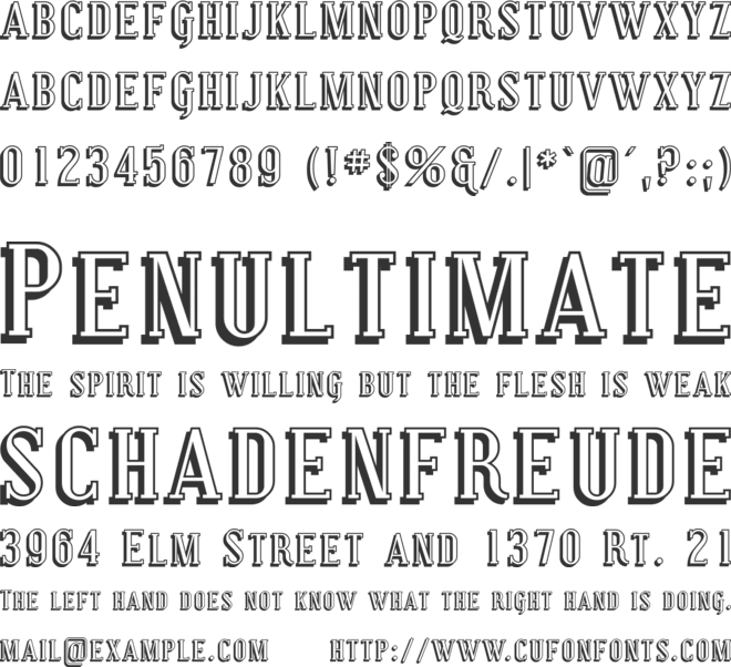 Covington SC Shadow font preview