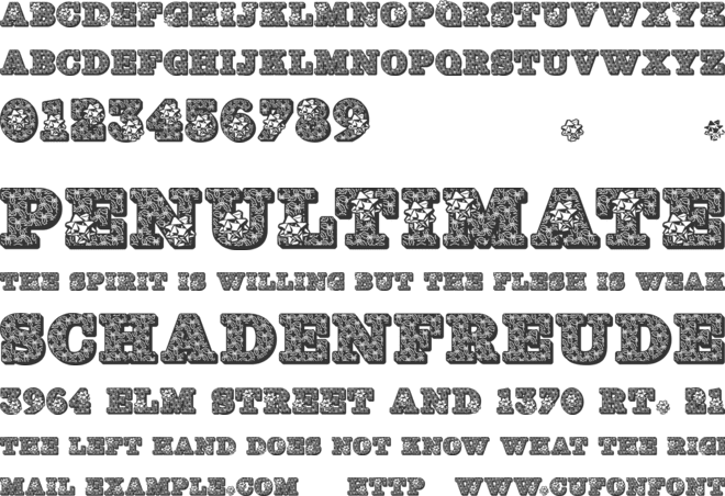 JFHollyBows font preview