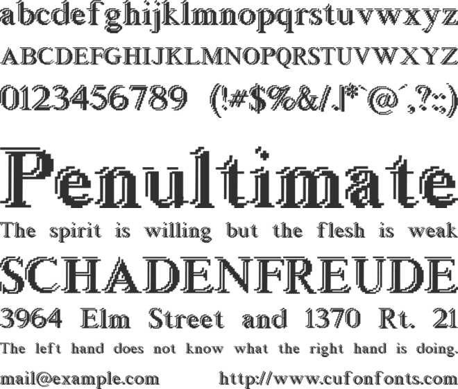Blockstepped font preview
