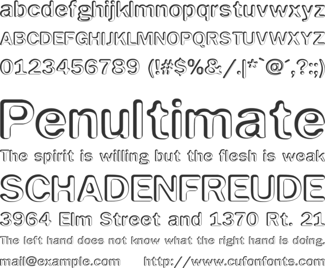 Impressed Metal font preview