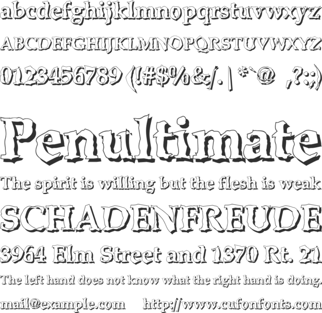 BONKERS shadow font preview