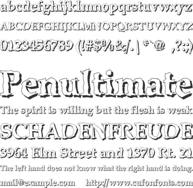 BONKERS shadow font preview