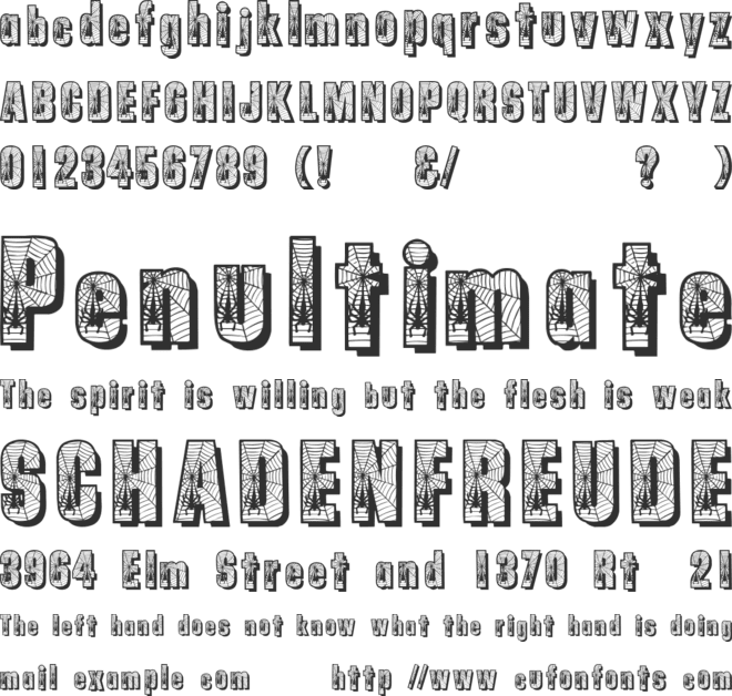 Spiderman font preview