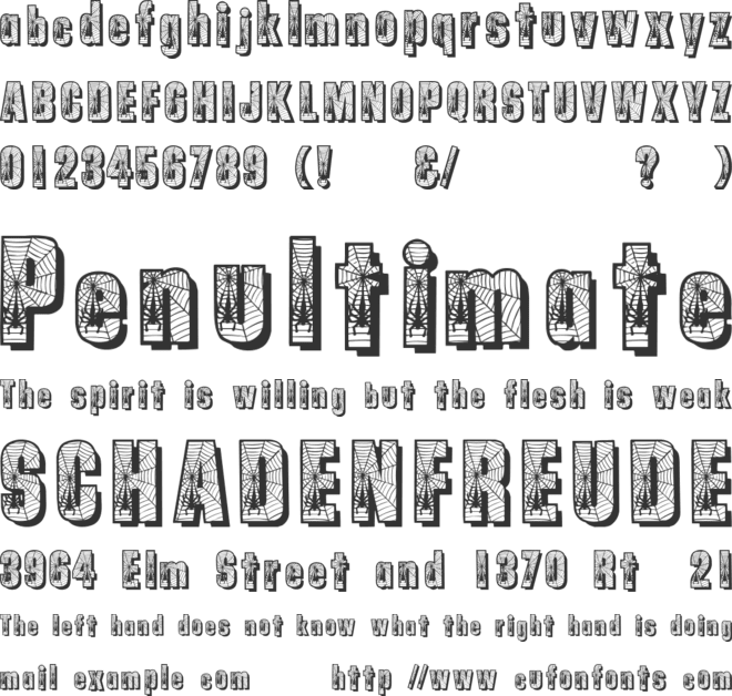 Spiderman font preview