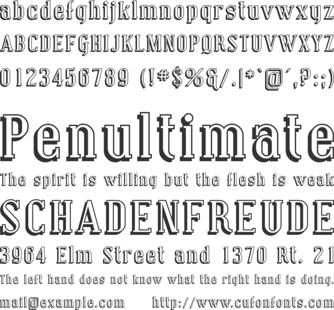 Covington Shadow font preview