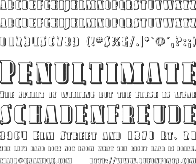 Avondale SC Shaded font preview