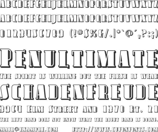 Avondale SC Shaded font preview