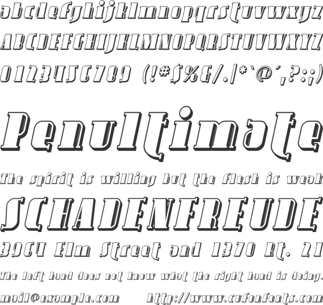 Avondale Shaded font preview