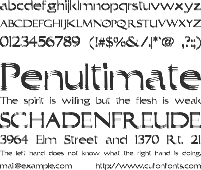 Trilayered font preview