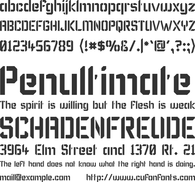 Karisma Stencil font preview