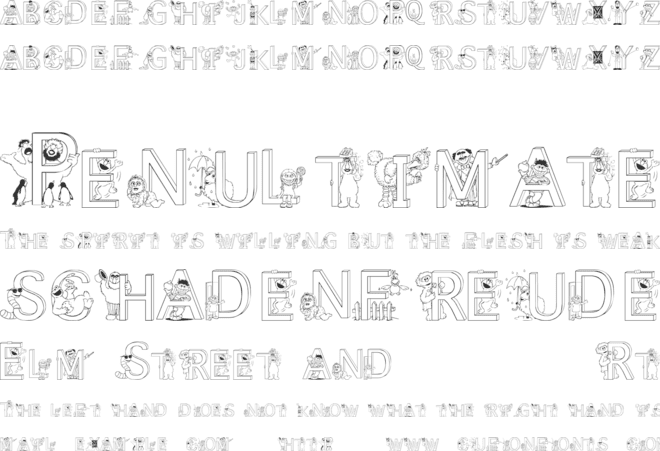 Sesame Street font preview